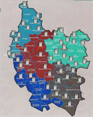 Carte du territoire du Terroir de Caux