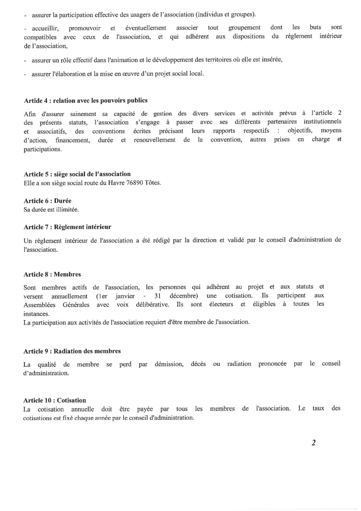 Statuts page 2